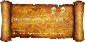 Reichenbach Pázmán névjegykártya